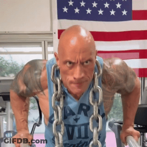Dwayne The Rock Working Out GIF