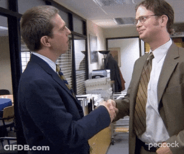 Dwight And Andy Handshake GIF