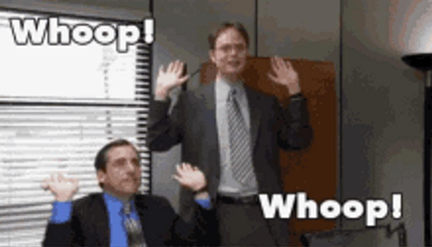 Dwight And Michael Whoop Whoop Celebration In Officei GIF