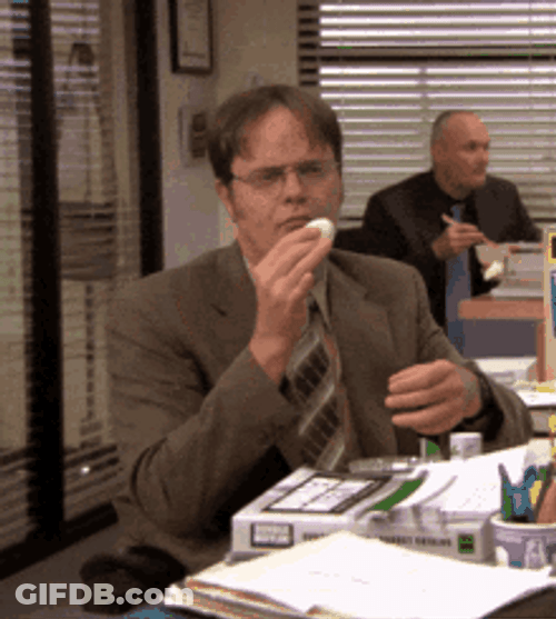 Dwight Schrute Eating Egg GIF