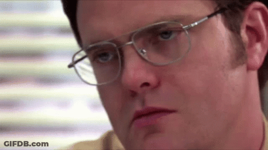 Dwight Schrute Intense Stare Close Up GIF