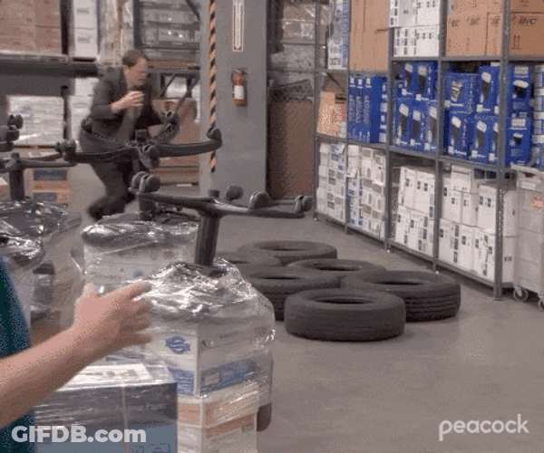 Dwight Schrute Obstacle Course GIF