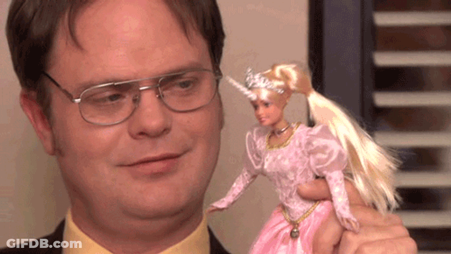 Dwight Schrute Playing Barbie GIF
