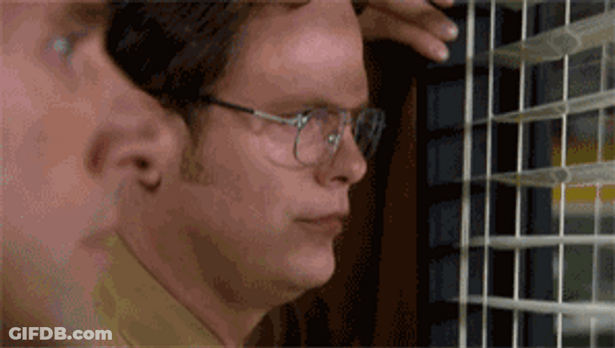 Dwight Schrute Plotting Evil Smile GIF