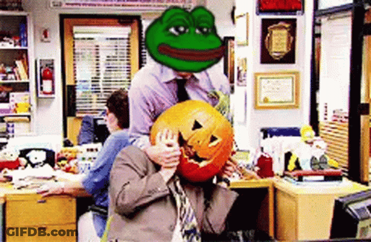 Dwight Schrute Pumpkin Face Swap GIF