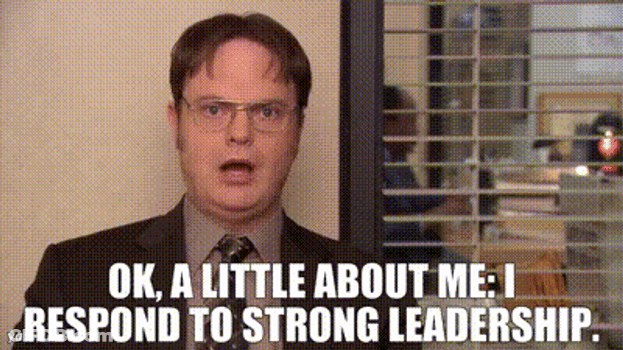 Dwight Schrute Responds To Strong Leadership GIF