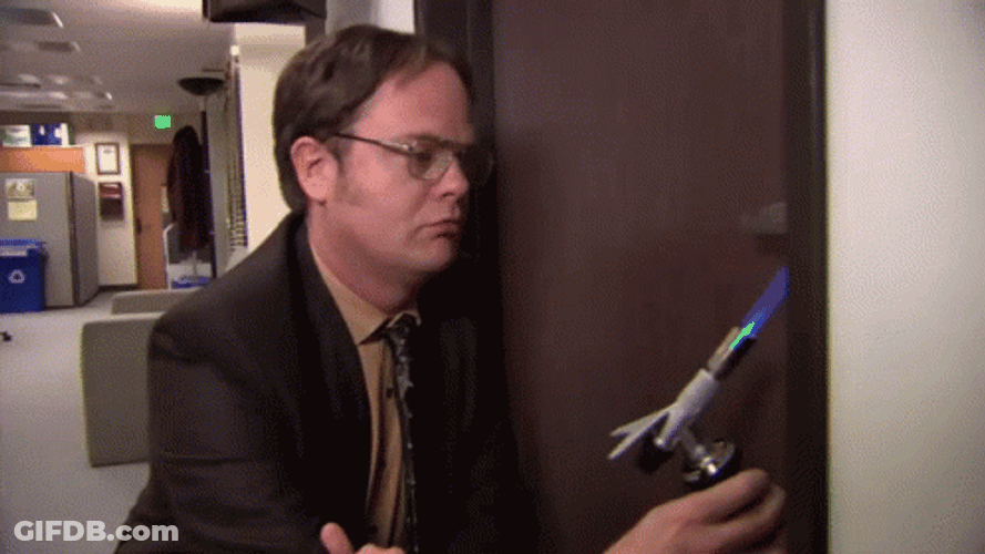 Dwight Schrute The Office Fire Drill Prank GIF