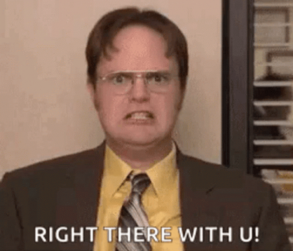 Dwight Schrute The Office Right There With You Scream GIF