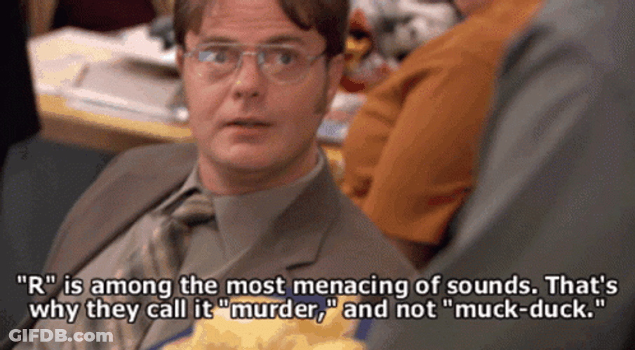 Dwight Schrute The Office Talking Murder GIF