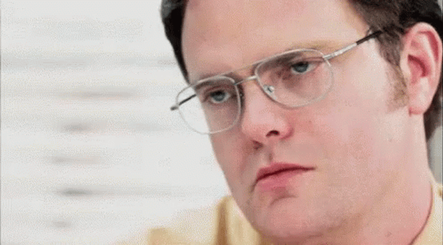 Dwight Schrute Unamused Serious Face GIF