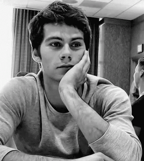 Dylan O'Brien Laugh Grayscale GIF