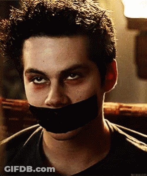 Dylan O'Brien Tape On  Mouth Void Stiles GIF