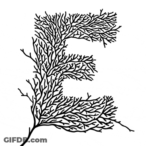 E Vines Lettering Art GIF