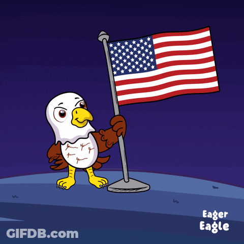 Eagle Holding American Flag Happy 4Th Of July GIF
