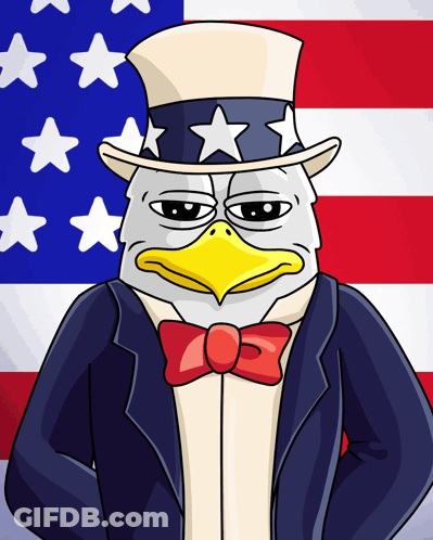 Eagle In Top Hat And Bow Tie GIF