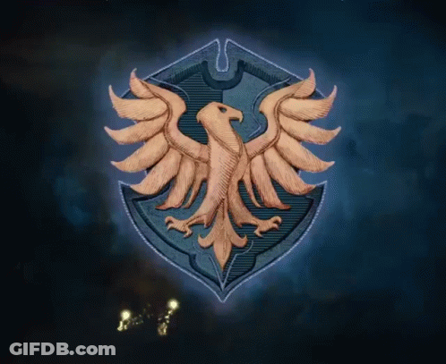 Eagle On Shield Dark Blue Background GIF