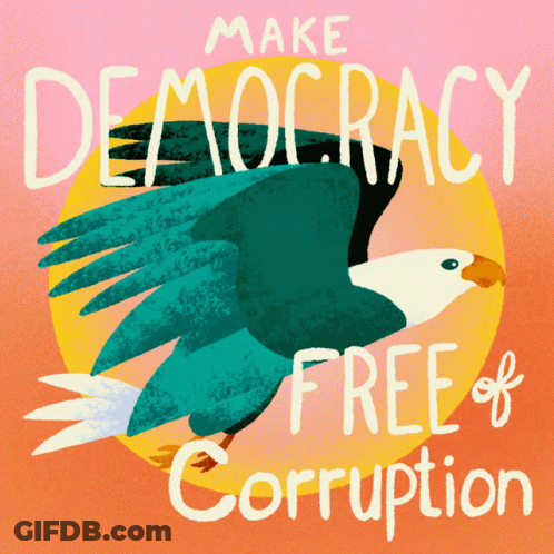 Eagle Poster Saying Make Democracy Free Of Corruption GIF