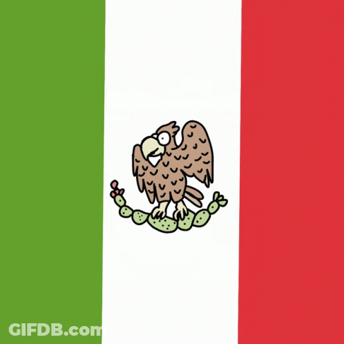 Eagle Surrounded By Cactus On Mexican Flag GIF