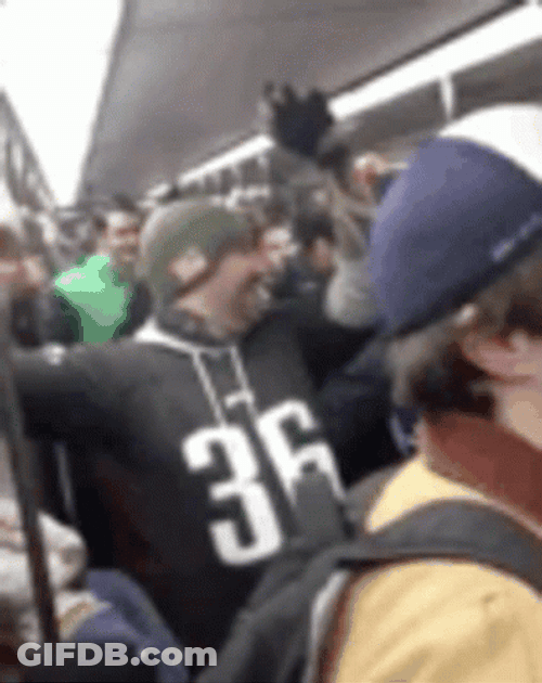 Eagles Fan Bumped The Post While Running GIF