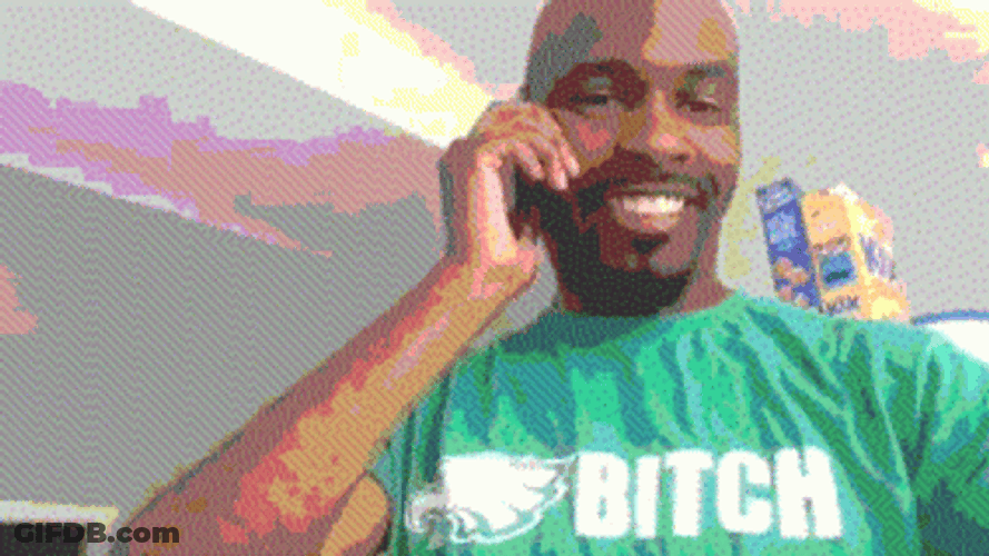 Eagles Fan Shouting On Phone GIF