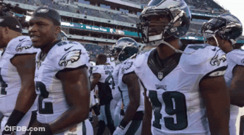 Eagles Football Players Standing In Line GIF