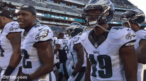 Eagles Football Players Standing In Line GIF