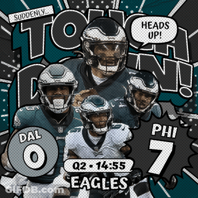 Eagles Football Team Collage Of Four Players GIF
