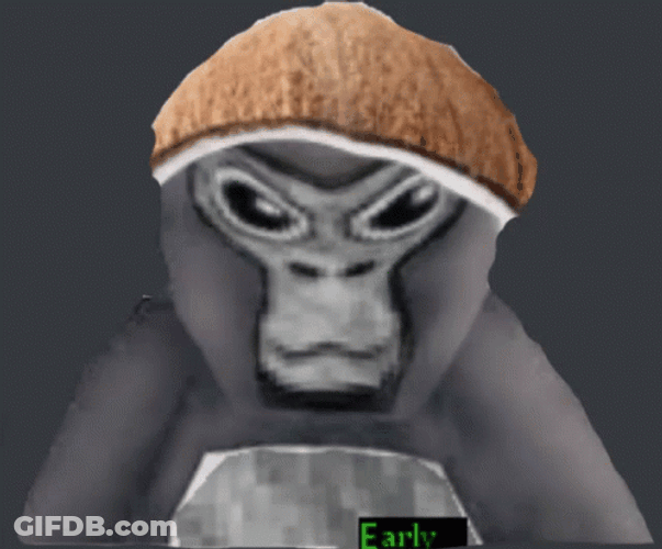 Early Gorilla Tag With His Rainbow Hat GIF