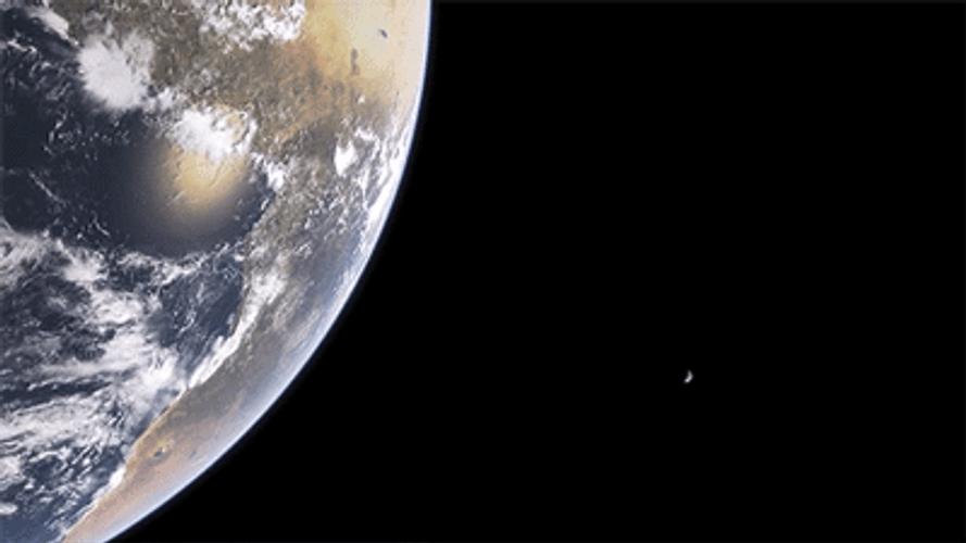 Earth And Moon In Space GIF
