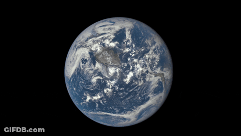 Earth And Moon On Black Background GIF