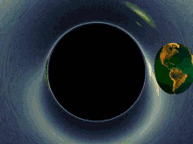 Earth Around A Black Hole GIF