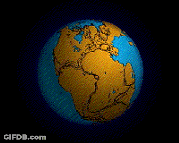Earth Continents Breaking Loop GIF