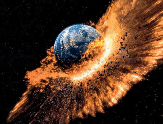 Earth Exploding Big Impact Space Explosion GIF
