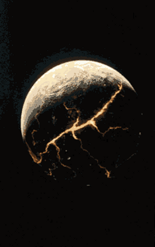 Earth Exploding Breaking Apart Explosion GIF