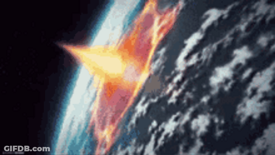 Earth Exploding Fire Slowly Spreading GIF