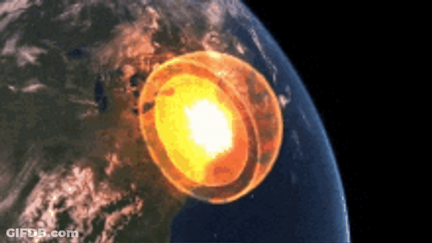 Earth Exploding Orange Fire Spreading GIF