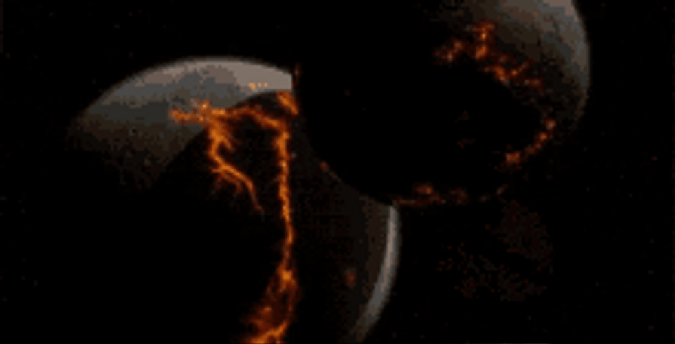 Earth Exploding Planet Collision Big Impact GIF
