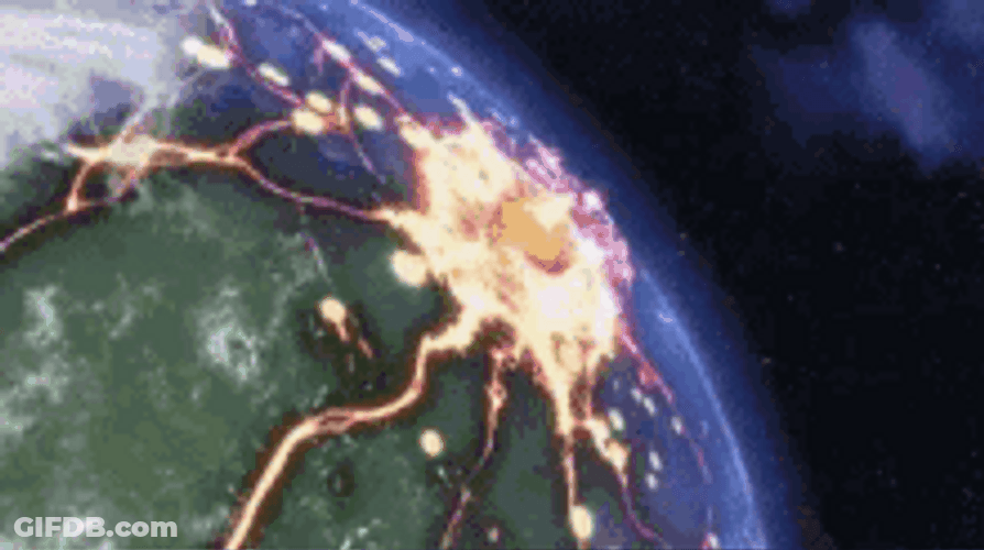 Earth Exploding Purple Nebula Scared GIF