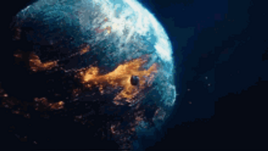 Earth Exploding Rocket Attack Space Explosion GIF