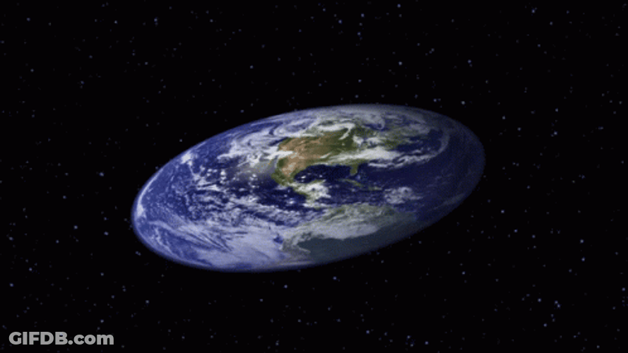 Earth Flat Rotation Animation GIF