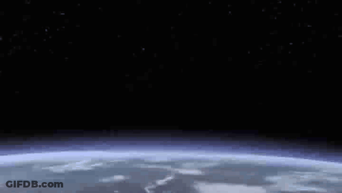 Earth From Space With Bright Star GIF