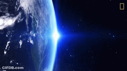 Earth From Space With National Geographic Logo GIF