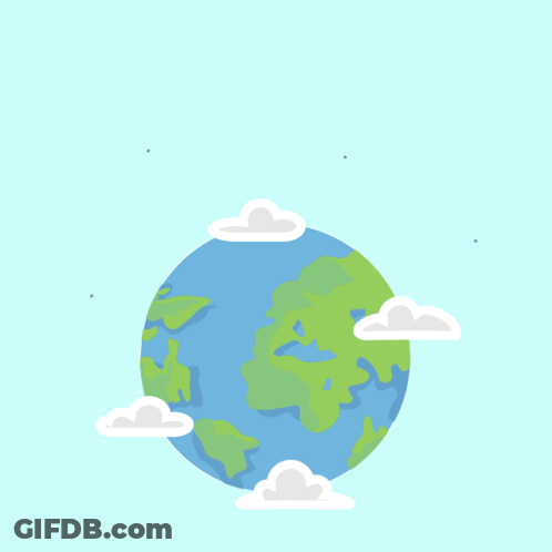 Earth Illustration With Speech Bubbles GIF