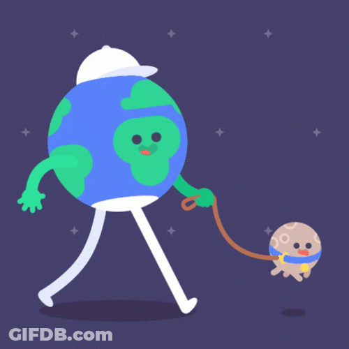 Earth Moon Walking Happy GIF