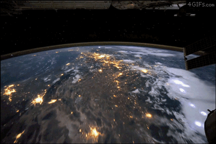 Earth Satellite Space View GIF