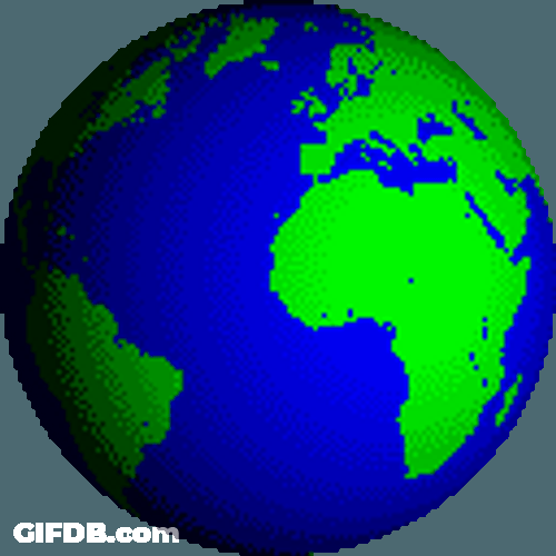 Earth Spin Cartoon Animation GIF