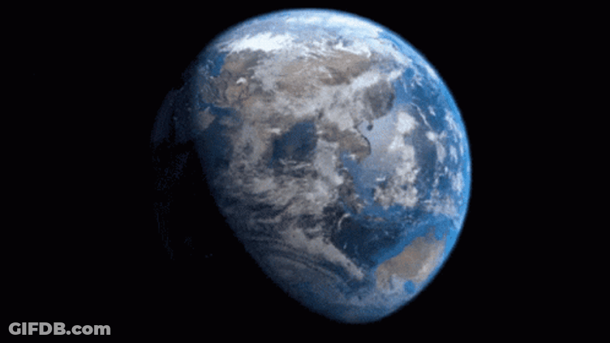 Earth Spinning And Orbiting GIF