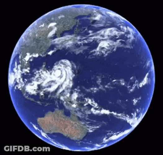Earth Spinning And Rotating GIF