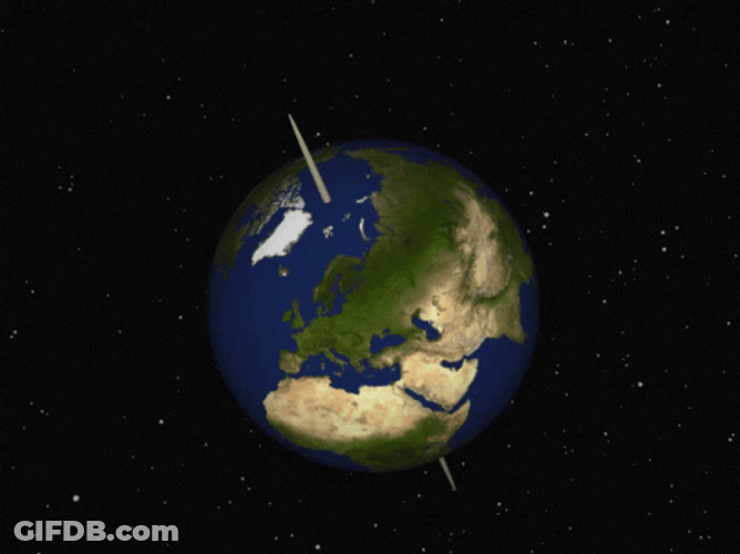Earth Spinning Stab With Stick GIF