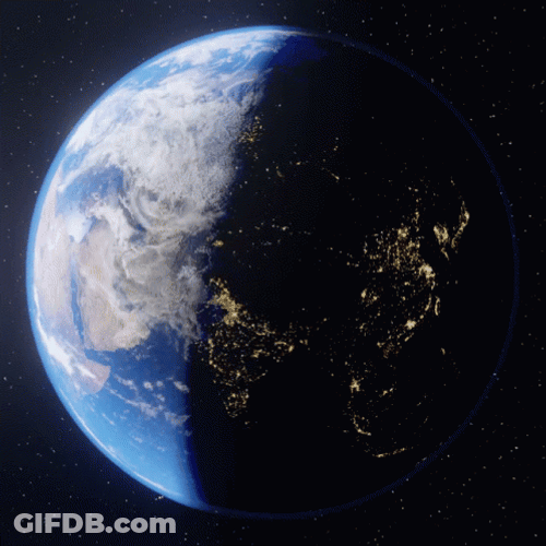 Earth Spinning To Left GIF